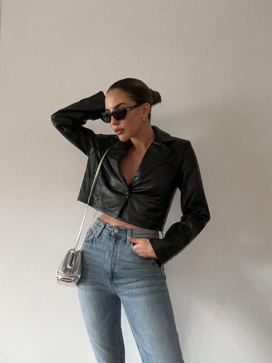 Holy Ghost Leather Blazer - SHOPLUNAB