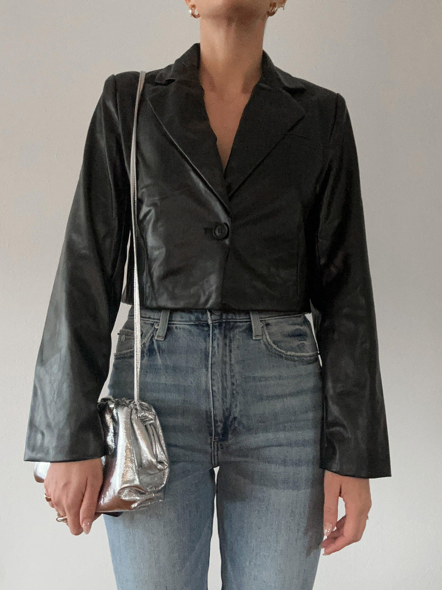 Holy Ghost Leather Blazer - SHOPLUNAB