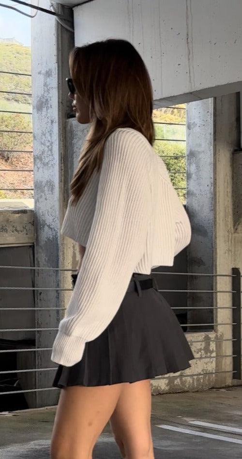 White Lies Crop Sweater - SHOPLUNAB