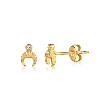 Mini Crescent Moon Stud Earring by Viviana D'Ontañón - SHOPLUNAB