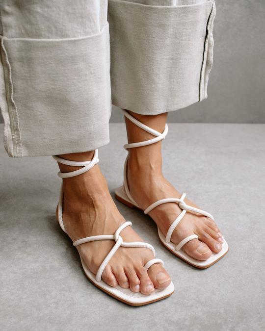 Lace It Up Flat Sandal by Alohas - FINAL SALE - SHOPLUNAB
